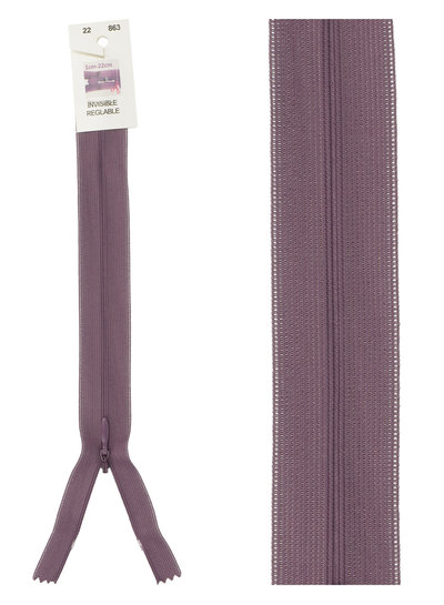 invisible zipper - violet color 863