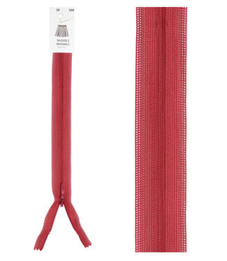 invisible zipper - dark red color 520