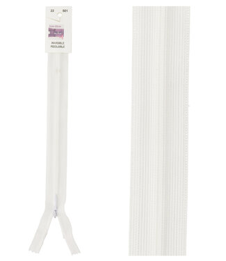 naadrits / blinde rits - wit 501