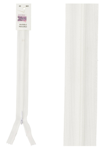 invisible zipper - white color 501