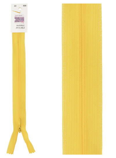 invisible zipper - yellow  color 506