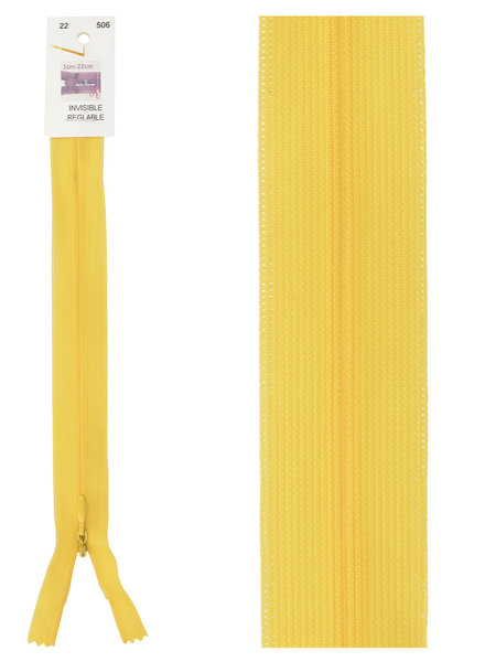 invisible zipper - yellow  color 506