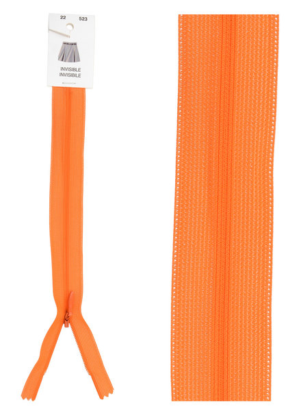 invisible zipper - orange color 523