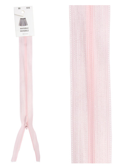 invisible zipper - light pink color 512