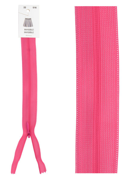 invisible zipper -  fuchsia color 516