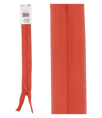 invisible zipper -  lipstick red color 820