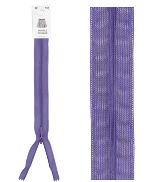 invisible zipper -  purple  color 559