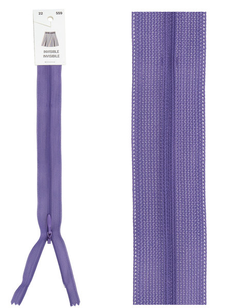 invisible zipper -  purple  color 559