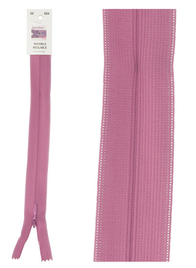 naadrits / blinde rits - roze paars kleur 524