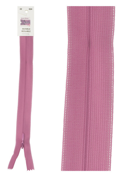 naadrits / blinde rits - roze paars kleur 524