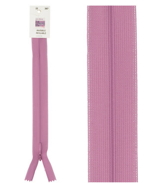 invisible zipper - lilac pink color 267