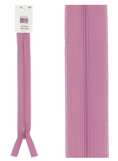 invisible zipper - lilac pink color 267