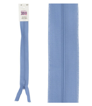 invisible zipper - light denim blue color 837