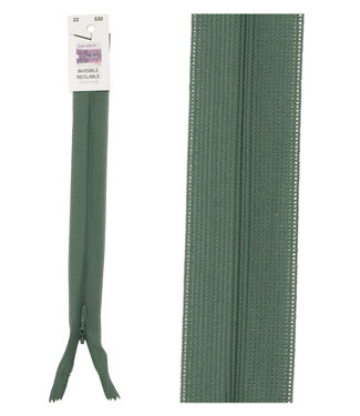 invisible zipper - dark green color 530