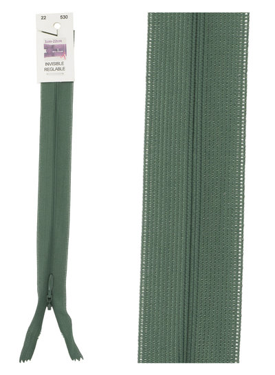 invisible zipper - dark green color 530