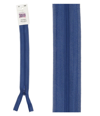 invisible zipper -  cobalt blue color 558