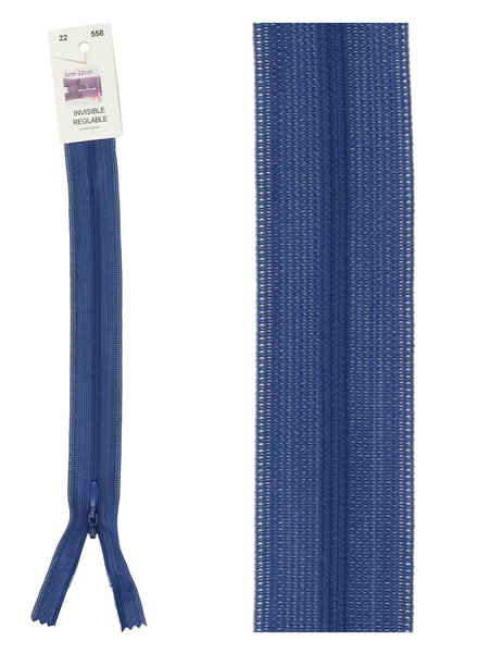 invisible zipper -  cobalt blue color 558