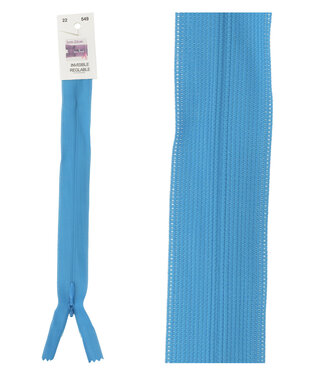invisible zipper -  turquoise color 549