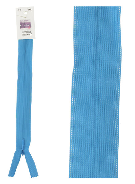 invisible zipper -  turquoise color 549
