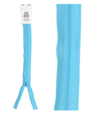 invisible zipper - light  turquoise color 833