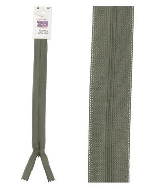 invisible zipper -khaki green  color 567