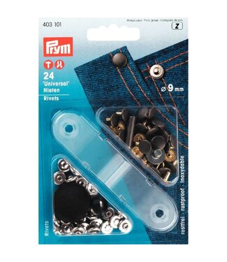 Prym denim rivets - silver - 9 mm