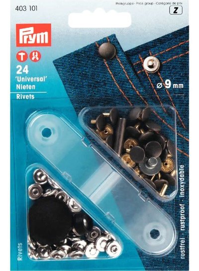 Prym denim rivets - silver - 9 mm