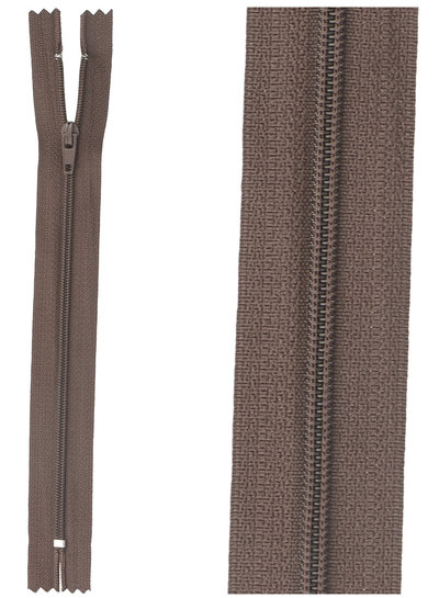 close end zipper - dark brown color 570