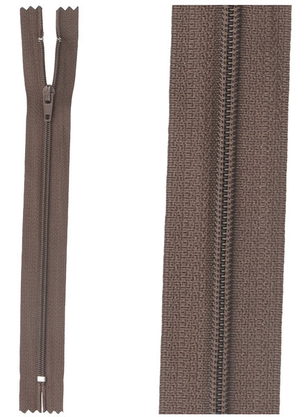 klassieke rits / rokrits - donkerbruin kleur 570