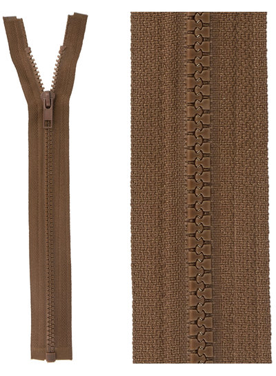 open end zipper  -  mocha color 568