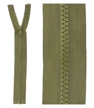 open end zipper  -  army green color 566
