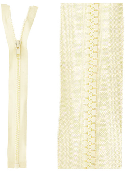 open end zipper - beige color 55