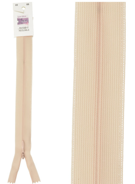 naadrits / blinde rits - poederroze kleur 05