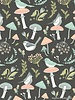 Poppie Cotton woodland songbirds dark grey  - cotton