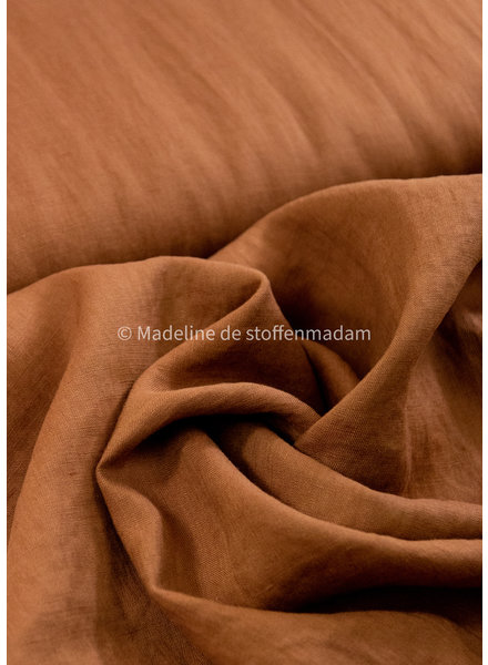 M. cognac - soepelvallend 100% linnen
