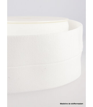 white - elastic waist band pre-folded 30 mm