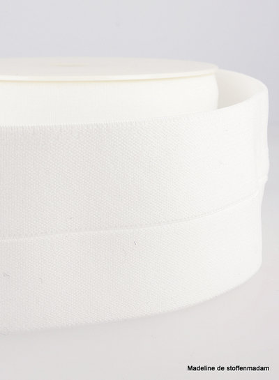 white - elastic waist band pre-folded 30 mm