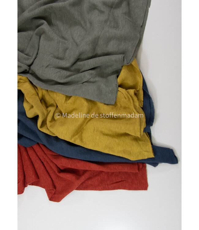 denim - rekbare gebreide linnen viscose mix - linnen tricot