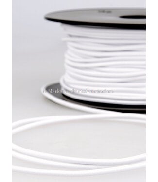 white - round rayon elastic 3mm