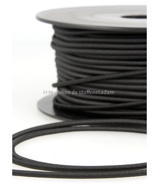 black - round rayon elastic 3mm