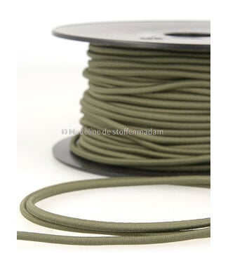 khaki - round rayon elastic 3mm