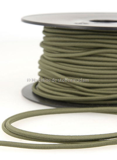 khaki - round rayon elastic 3mm