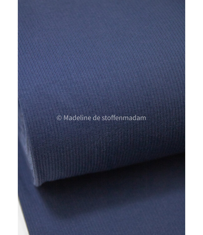 ribbel tricot - marineblauw