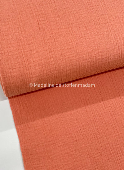 salmon muslin fabric