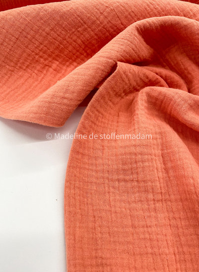 salmon muslin fabric