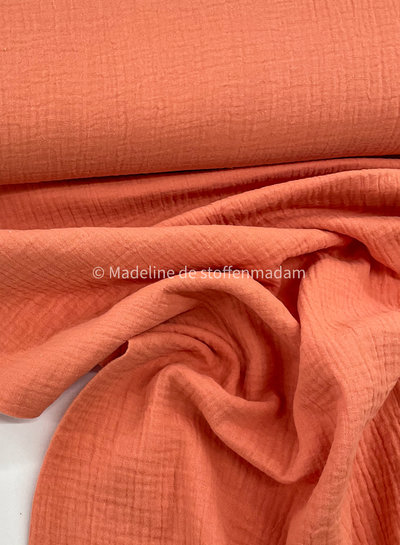 salmon muslin fabric