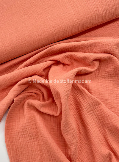 salmon muslin fabric