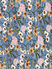 M. blue - beautiful plissé fabric with flowers