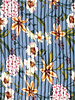 M. blue - beautiful plissé fabric with flowers
