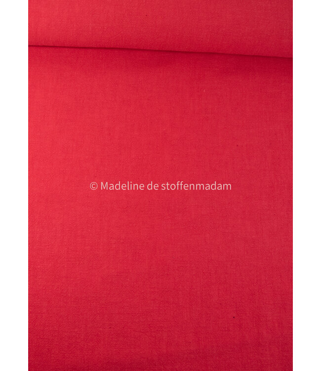 rood stonewashed linnen